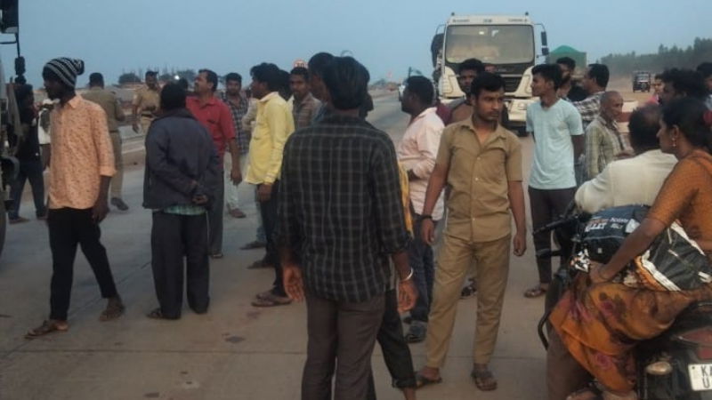 bbmp lorry bike accident