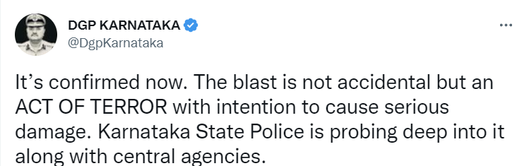 cooker blast mangaluru dgp praveen sood tweet
