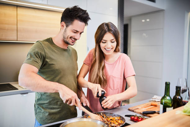couple cooking