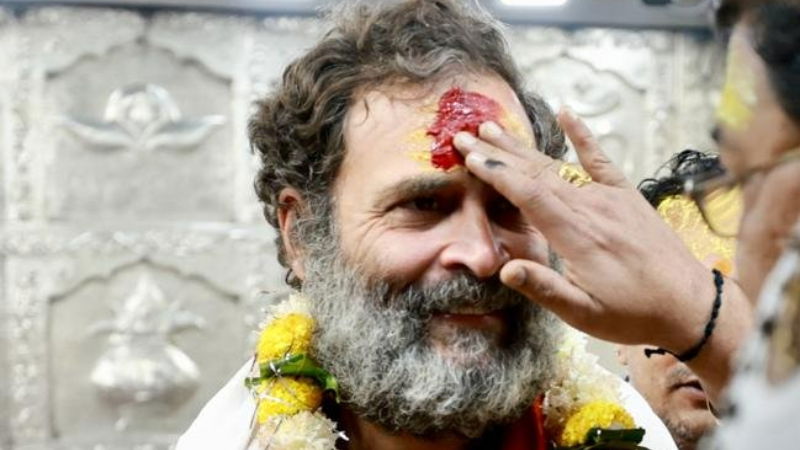 rahul gandhi bharat jodo yatra Hindu temple 2