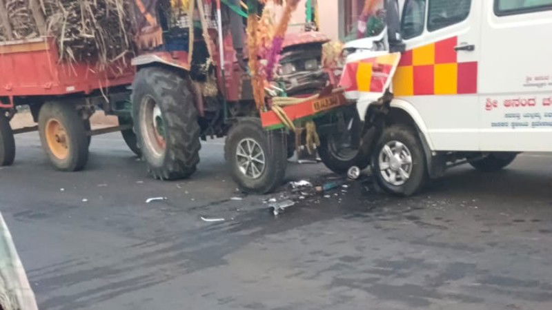 AMBULANCE AND TRACTER ACCIDENT