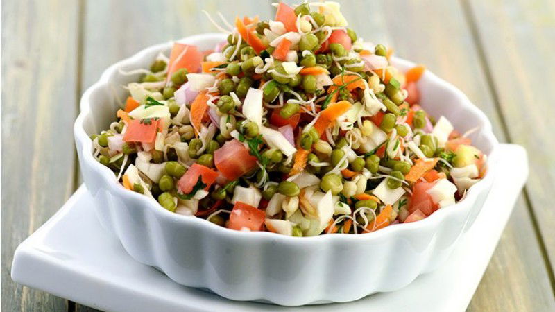 sprouted green gram salad 1