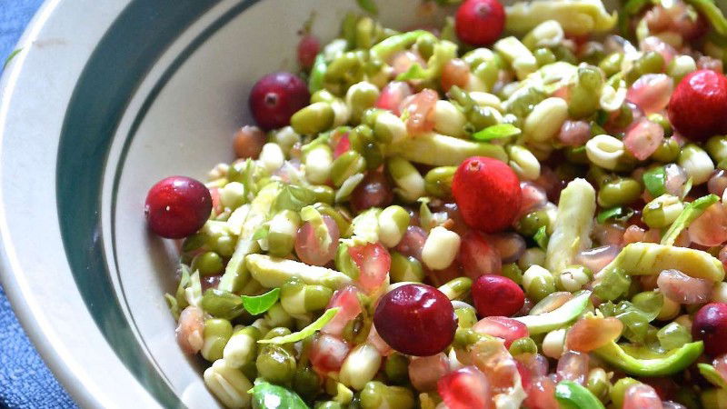 sprouted green gram salad