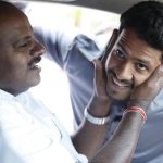 H.D. Kumaraswamy with Nikhil Kumaraswamy