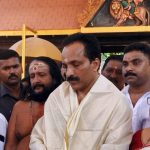 ISRO chief S Somanath on Sunday visited Pournamikavu Bhadrakali temple in Kerala