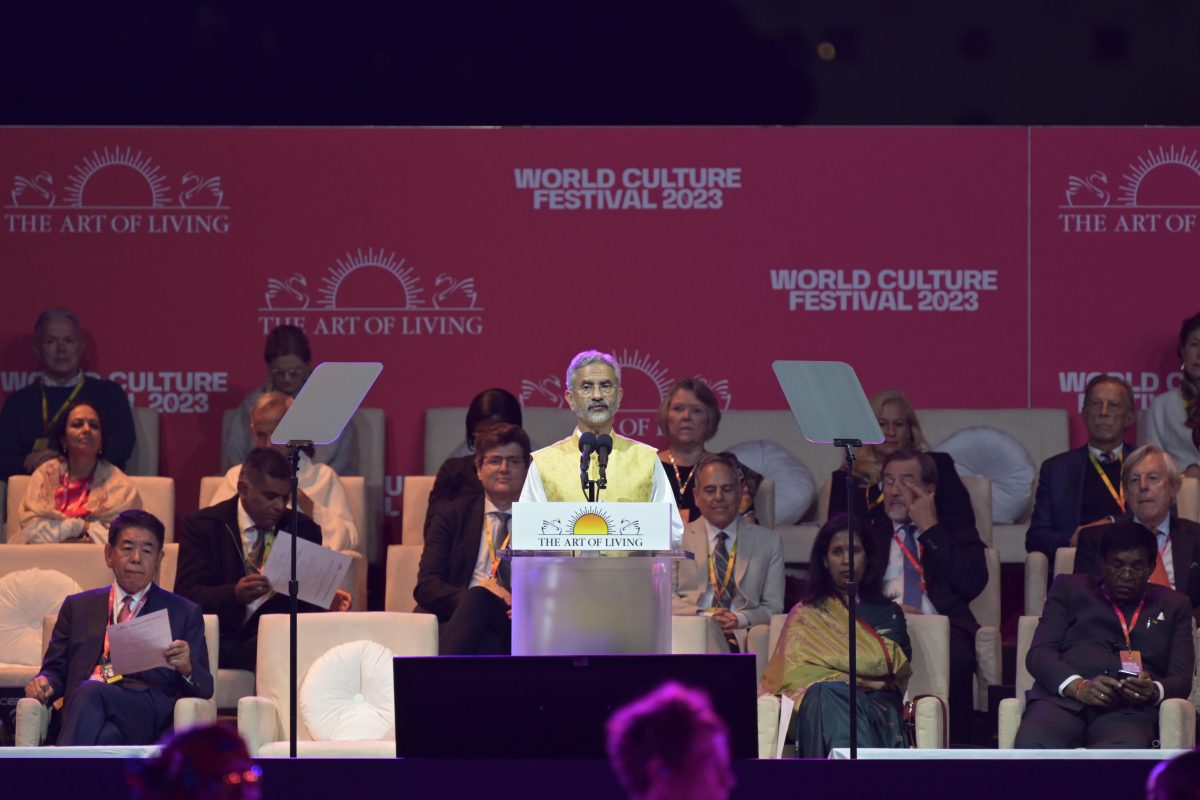 Honorable S. Jaishankar Minister of external affairs of India at the 4th Edition of The Art of Living s World Culture Festival 2023