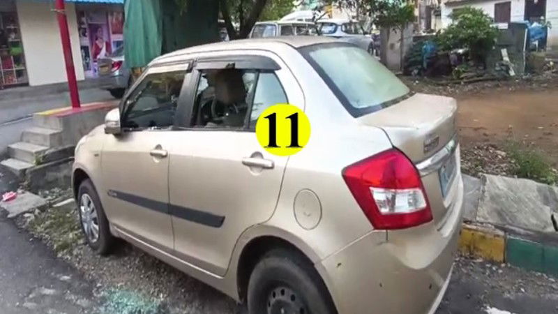Miscreants Vandalized Several Parked Vehicles in Laggere Rajiv Gandhi Nagar Bengaluru 1