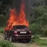 man commits suicide by setting fire to car in bengaluru