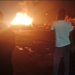 A lorry collided with a canter carrying a gas cylinder exploded in Chikkaballapur