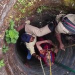 elderly woman rescued from 60ft well in chikkamagaluru