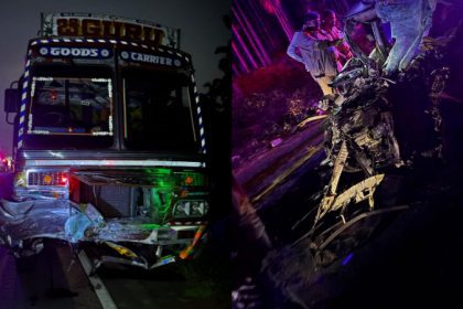 Innova car collides with lorry in Chitradurga three killed on the spot
