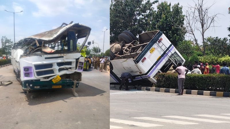 Kempegowda Airport Bus Overturn