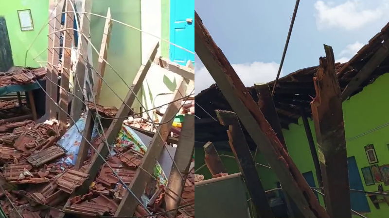 Nadakacheri Collapse due to rain in Jayapura Chikkamagaluru