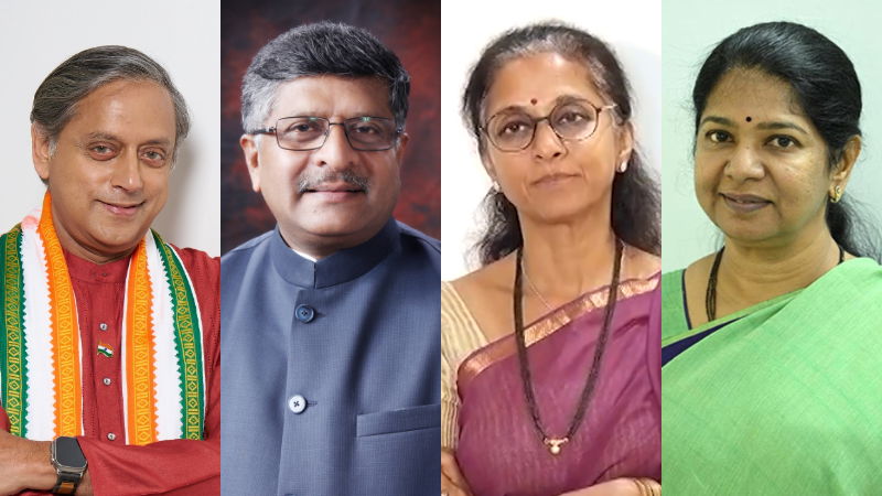 Shashi Tharoor Ravi Shankar Prasad Kanimozhi Karunanidhi Supriya Sule