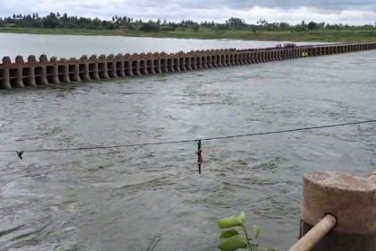 Water levels in the Krishna increase due to heavy rain Chikkapadasalagi Barrage almost full Bagalkot 2