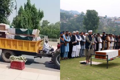 bodies of terrorists killed in indian missile strikes in pakistan are being carried in tractors