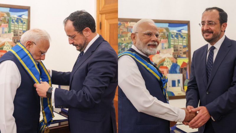 Cyprus top civilian award to modi