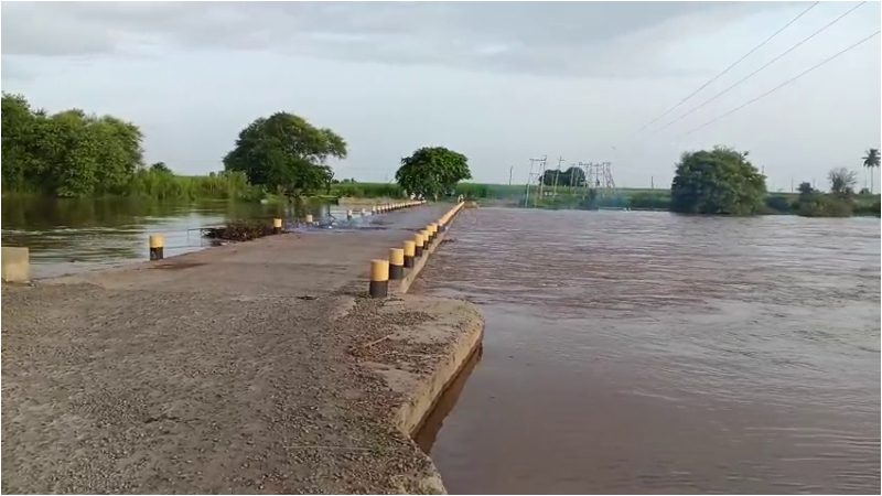 Flood threat on Ghataprabha banks Bridge in Mudhol taluk likely to be submerged