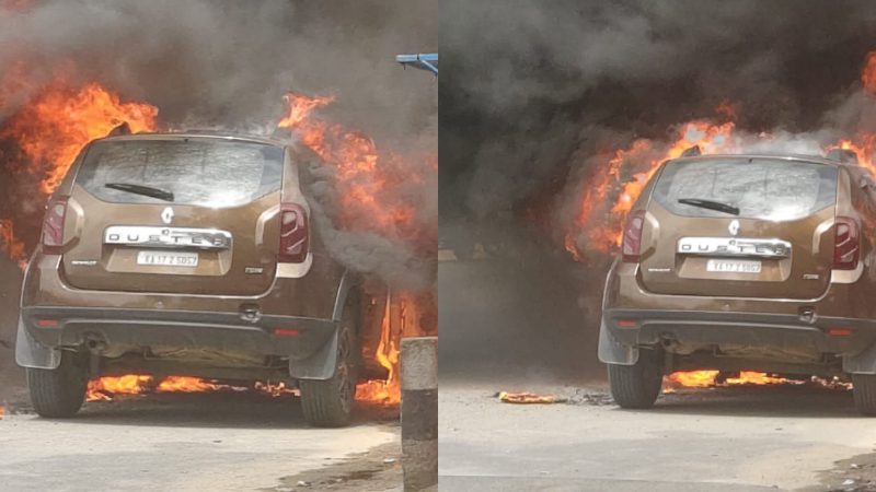 Raichuru Car Fire