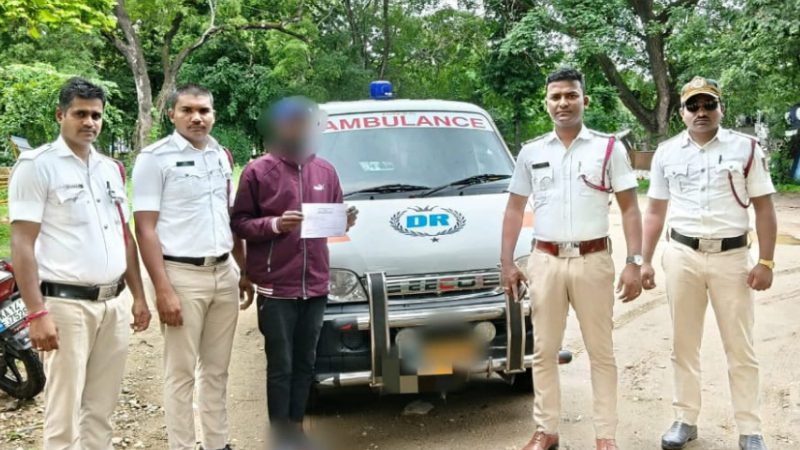drunk and drive ambulance Driver fined Rs. 13000 in Shivamogga