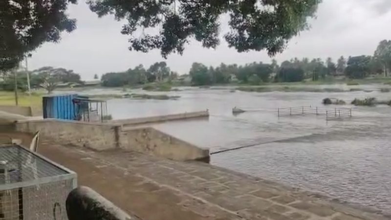 flood threat restrictions on tourist destinations along the cauvery riverbed