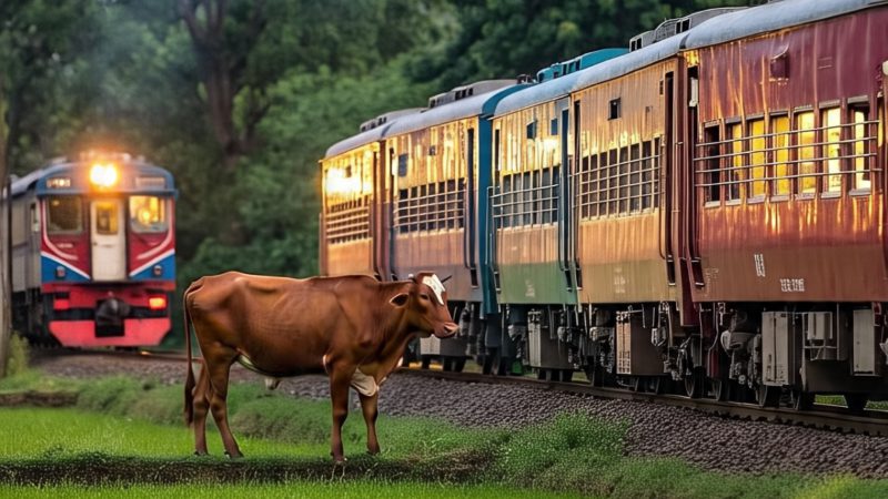 6 cows die after being hit by passenger train in bagalkote
