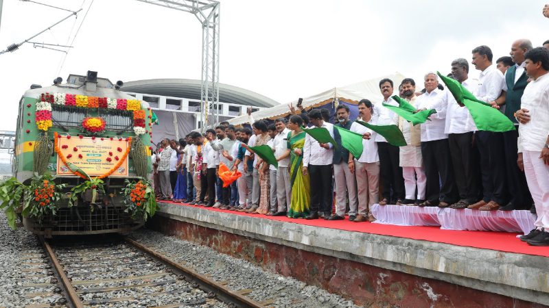 Flagged off the inaugural run of the Chikkamagaluru–Tirupati Weekly Express today at Chikkamagaluru Railway Station