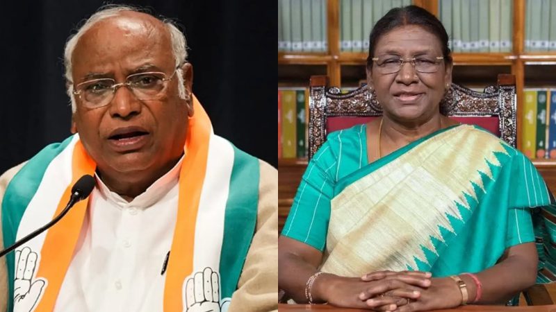 Mallikarjun Kharge and draupadi murmu
