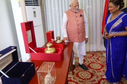PM Modi Gifts Ayodhya Mandir Replica Sarayu Water To Trinidad Tobag