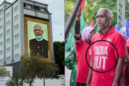 PM Modis portrait graces the Maldives Defence Ministry