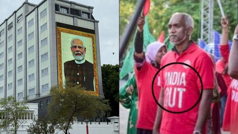 PM Modis portrait graces the Maldives Defence Ministry