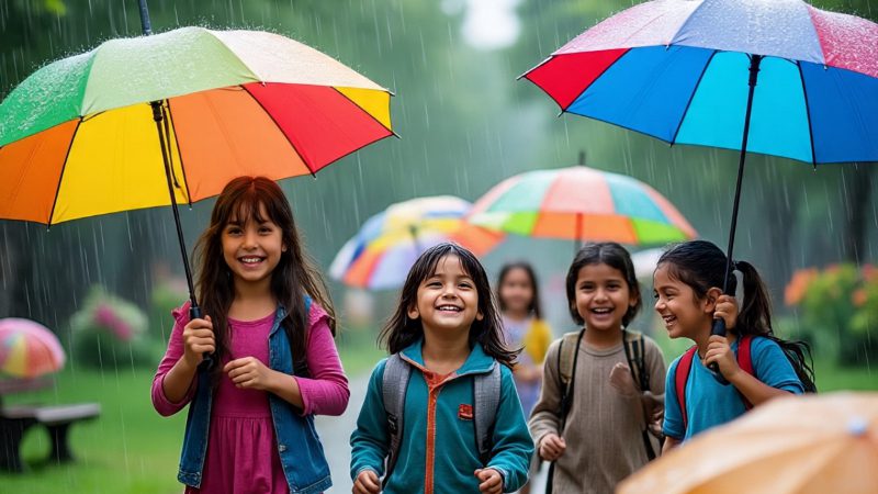 Rain Holiday Students 1