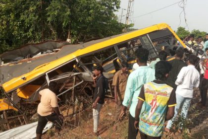 School Bus Hit by Train Crossing Gate in Cuddalore Tamil Nadu