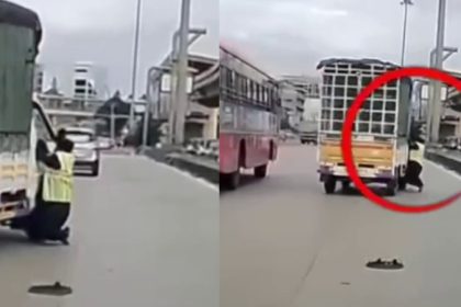 Deadly ride on the road dragging toll officials electronic city Bengaluru