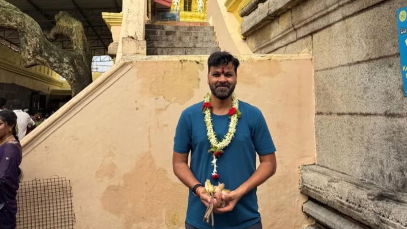 Former Team India bowler RP Singh visited Chamundi Hill Mysuru