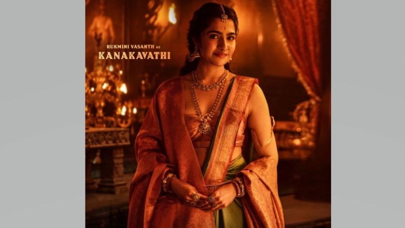 Kantara Chapter 1 First look of Kanakavati Rukmini Vasanth unveiled on Varamahalakshmi