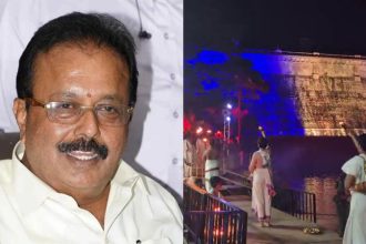 Cauvery aarti at KRS dam