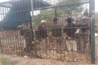 People trapped the Forest Department staff in a cage Gundlupet