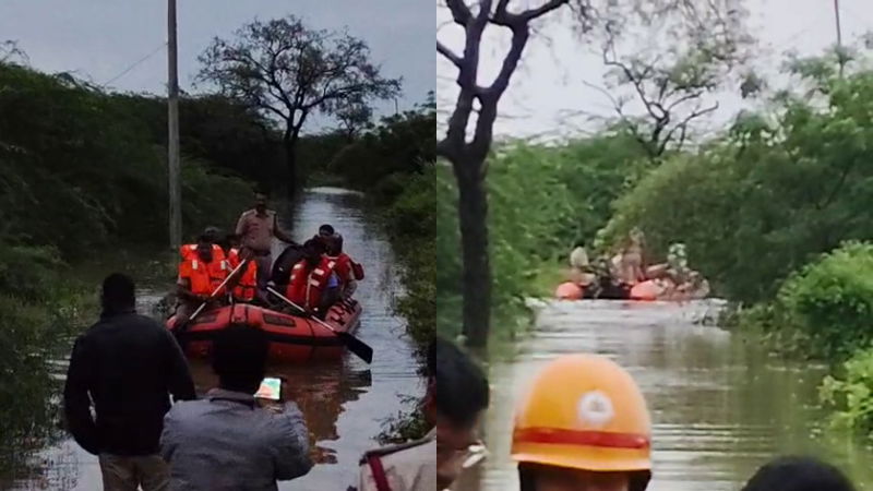 Vijayapura Bhima River 8 people rescued from flood