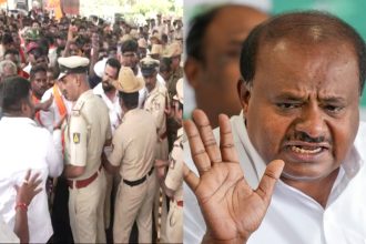h.d.kumaraswamy Maddur Stone Pelting