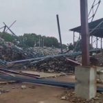 hassan mahanagara palike shed under construction collapses