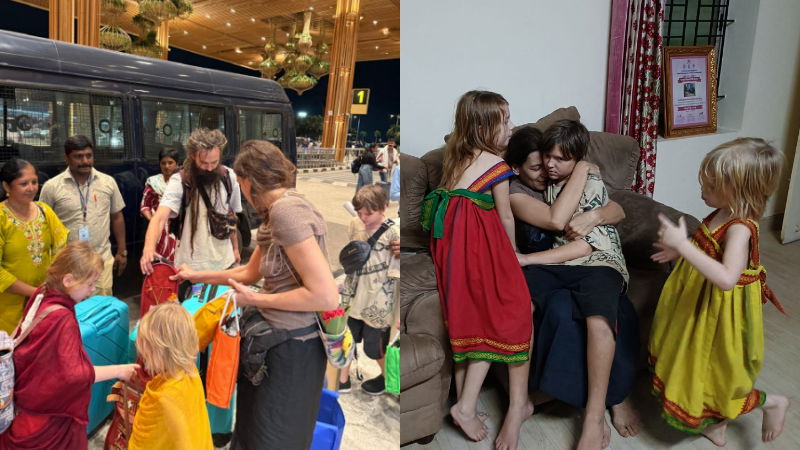 russian woman who lived in gokarna cave returns to homeland