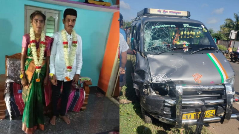 two killed in accident between bike and omni in shikaripura
