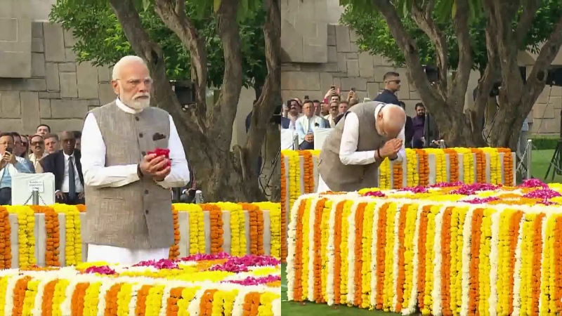 PM Narendra Modi pays tribute to Mahatma Gandhi