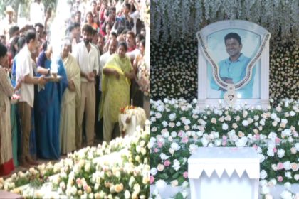 ಪುನೀತ್ ಪುಣ್ಯಸ್ಮರಣೆ - ಅಪ್ಪು ಸಮಾಧಿಗೆ ಪೂಜೆ ಸಲ್ಲಿಸಿದ ದೊಡ್ಮನೆ ಕುಟುಂಬ 7 Puneeth rajkumar