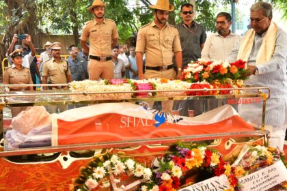 TJS George cremated with full state honours Hebbala Bengaluru