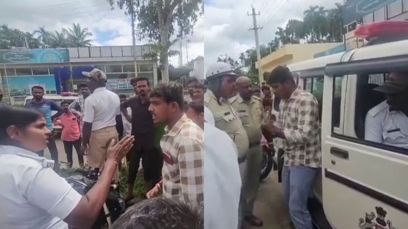 ಕೋರ್ಟ್ನಲ್ಲಿ ದಂಡ ಕಟ್ಟುತ್ತೇನೆ ಎಂದಿದ್ದಕ್ಕೆ ಒಪ್ಪದ ಪೊಲೀಸರು - ಸವಾರ, ಟ್ರಾಫಿಕ್ ಪೊಲೀಸರ ನಡುವೆ ವಾಗ್ವಾದ 2 Tumakuru Traffic Police Fine