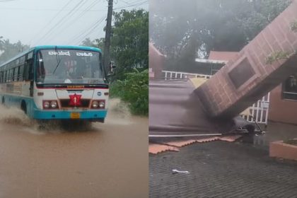 ಕರಾವಳಿಯಲ್ಲಿ ಅಬ್ಬರದ ಬಿರುಗಾಳಿ ಸಹಿತ ಮಳೆ - ಮುಳುಗಿದ ರಸ್ತೆ, ಕುಸಿದ ಗುಡ್ಡ 25 Uttara Kannada Rain