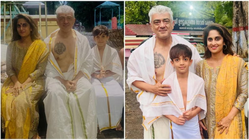 ತಲಾ ಅಜಿತ್ ಎದೆಯ ಮೇಲೆ ಟ್ಯಾಟೂ; ಏನ್ ಅರ್ಥ ಗೊತ್ತಾ? 1 ajith kumar tattoo