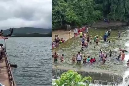 tourists risk their lives for swimming in ayyana kere kadur chikmagaluru